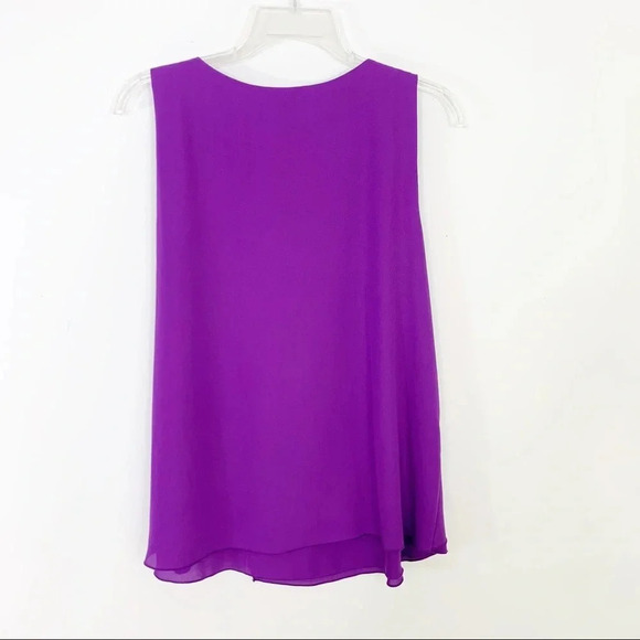 Gibson Latimer Sleeveless Ruffle Layered Front Top Purple Size S NWT - Picture 3 of 10